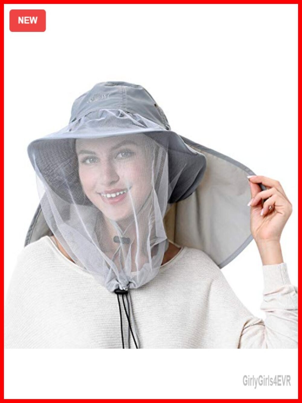 UPF 50+ Sun Hat with Hidden Mesh Net, Water Repellent Nylon Safari Bucket Hat